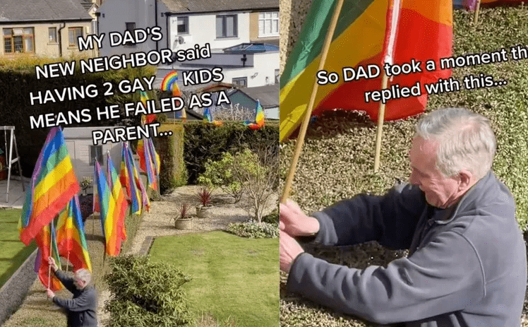 Parent of LGBTQ kids has a perfectly colorful response to a neighbor