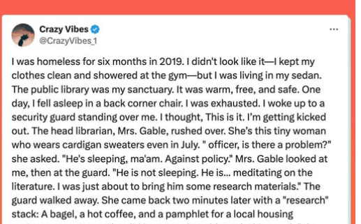 I was homeless for six months..