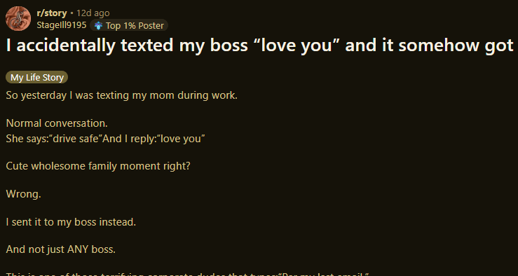 I accidentally texted my boss “love you”